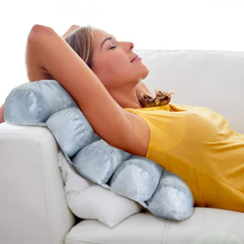 SENSLY - SB84105, Cojín de Relajación Multi-Posición en Poliéster, Flexible y Práctico para el Bienestar, Diseñado para Pausas Relajantes, Dimensiones 53 x 38 x 9 cm, Marrón
