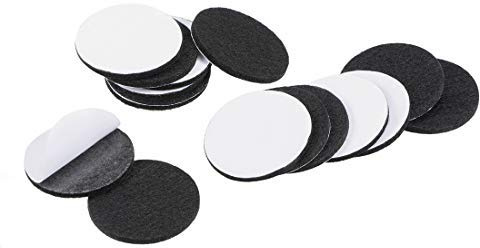 Cuscinetti per mobili, in feltro, adesivi, 40 mm, diametro 3 mm, spessi, rotondi, neri, 28 pezzi