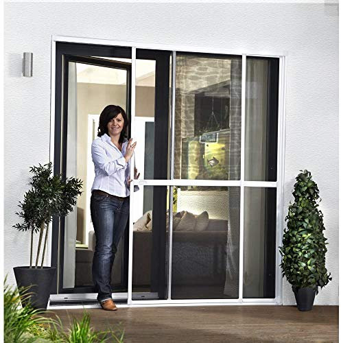 Insektenschutz Doppelschiebetür Compfort Schiebetür Fliegengitter Tür B/H 240 x 240 cm Rahmenfarbe: Weiß 1A Profiqualität