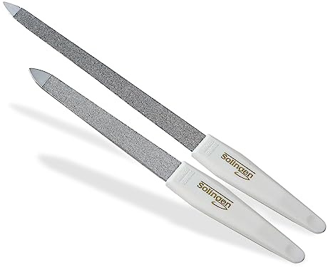 Nagelfeilen Set aus Solingen 2-Seitige Maniküre Feilen Made in Germany | 2 Solinger Saphir Feilen in Fein und Grob Pediküre Saphirnagelfeilen in verschiedenen Größen zur optimalen Nagelpflege