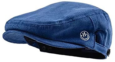 CMUNDLJQ 2 in 1 Vintage Look Cord Baseball Cap Barett Baskenmütze Schirmmütze Newsboy Verstellbar Schiebermütze Flatcap Für Herren und Damen (Blau)