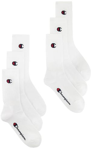 Champion unisex - vuxen Sportstrumpor Legacy Crew Socks X6, Vit, 43-46 EU