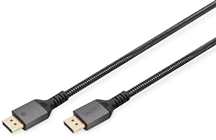 DIGITUS Câble DisplayPort – 2 m – DP 1.4 – UHD-II 8k/60 Hz 4k/120 Hz | HDR, HDCP 2.2 – connecteurs plaqués or – compatible avec les écrans et les cartes graphiques – Noir