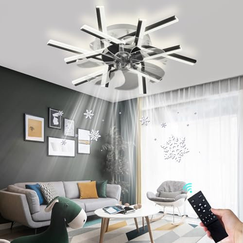 YUNZI 100CM Grande Ventilatore da Soffitto con Luce E Telecomando Funzione Reversibile Inverno Ed Estate 6 velocità Ventilatore Luce LED Ventilatore da Soffitto Dimmerabile per Salotto Cameretta