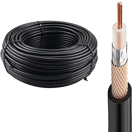 urcianow RG58 Cavo coassiale 50 metri a bassa perdita 50 Ohms RG58 RF Cavo coassiale Antenna Estensione RG58 Cavo coassiale per SMA UHF F Tipo N Connettore BNC TNC Router WiFi Amplificatore di segnale