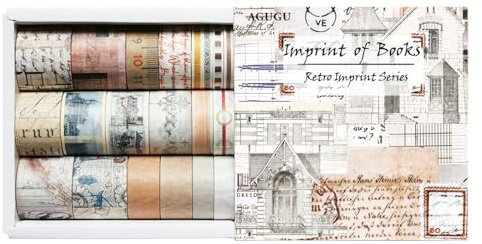 Bailinks Set di Nastri Adesivi Decorativi Vintage Washi per Scrapbooking, 20 Rotoli di Nastri Adesivi Decorativi per Decorare Bullet Journals, Diari di Pianificazione e Regali