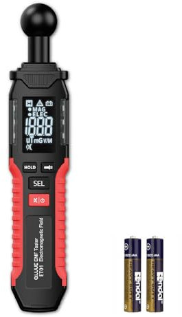 Misuratore EMF, rilevatore di radiazioni EMF digitale, dispositivo LCD portatile, ricaricabile, con segnale acustico e spie luminose per il controllo dei campi elettromagnetici a casa, in ufficio