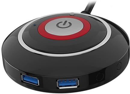 HEMOTON Usb Reset Push Button for Desktop Computer Case Dual Usb Ports and Audio Output – Power Supply Switch for Home Office