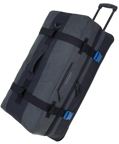 Trolley Reisetrolley Elephant Travel Reisetasche XXL 13032 Anthrazit-Oliv | Reise Gepäck 120 Liter Trolly Herrn Damen Tasche Schullandheim Weichgepäck Schiffsreise