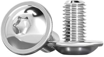 Drenky Lot de 20 vis à tête plate avec bride - Vis Torx M4 x 10 mm - Vis à tête bombée ISO 7380-2 - Vis à bride en acier inoxydable A2 V2A - Filetage complet