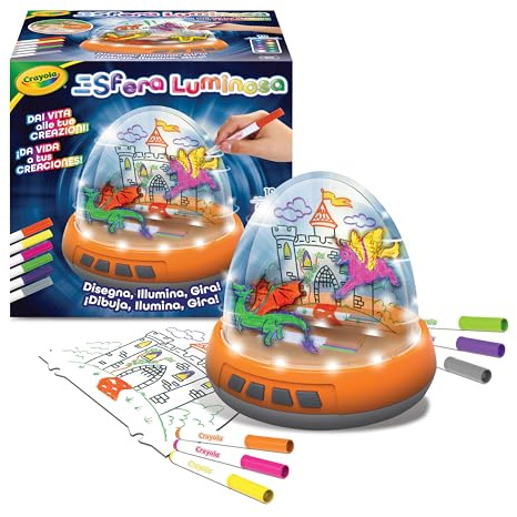 CRAYOLA - Esfera Luminosa, Juego Motorizado con Luces y Movimiento para Crear Dibujos en dos Niveles, Actividad Creativa y Regalo para Niños, a partir de 6 años, 25-5985