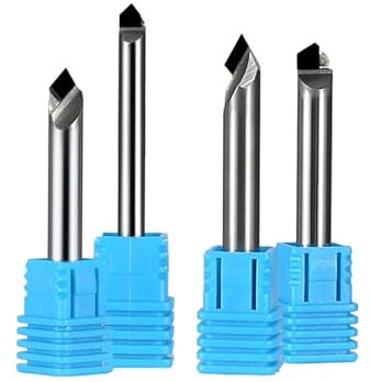 Fasenfräser 1PC PCD Bit Fase Ende Mühle Pcd Router Bits for Graphit Aluminium Kupfer Legierung V Fräsen(D6.0xAngle130x50L)