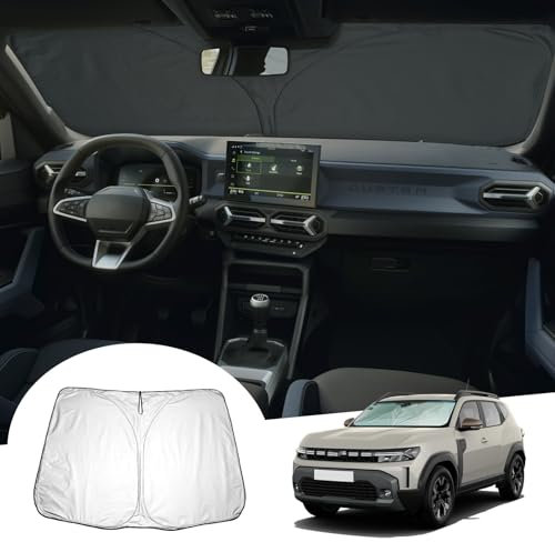 GAFAT Nuevo Dacia Duster 3 2024 2025 Parasol Parabrisas Interior, Duster III 2024 Parasol Protección Solar, Refrigeración, Protección UV, Dacia Duster 3 Accesorios