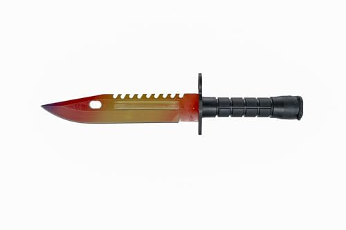 Generisch CSGO CS2 Bajonett Knife - Marble Fade Rainbow - Trainer CSGO Knife Skin Counter-Strike Trainingsmesser Übungsmesser Jagdmesser Bayonett - Bundle - Ariknives