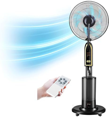 DPAOZPO Ventiladores de Pedestal Oscilación 90°, Ventilador Con Agua Oscilante, 3 Velocidades 440mm/500mm, Ventilador Industrial de Pie(440mm/17.3in)