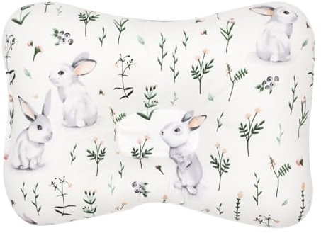 champracer 1er Set Kuschelkissen mit Kissenbezug Baumwolle, Baby Kopfkissen ab 1 Jahr, Kleinkindkissen für babybett, Waschbar Kleinkind Kopfkissen Enthält Füllstoff (Hase,28 * 20 cm)
