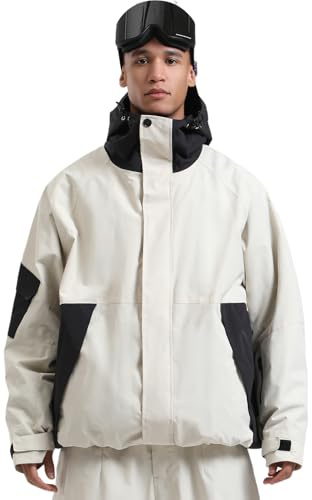 GSOU SNOW Mens Womens Ski Jacket Baggy Snowboard Coat Waterproof Insulated Snow Hoodie For Winter Outdoor Sports Loose Fit