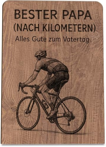 Papa Holzkarte - Papa Fahrrad Geburtstagskarte - Vatertagsgeschenk, Geburtstagsgeschenk für Papa, Geschenke Vatertag, Geschenk für Papa, Geschenke zum Vatertag, Vatertagsgeschenk für Papa, Rennrad