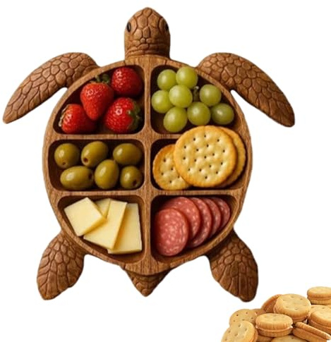 Tagliere per salumi in legno, vassoio da portata a forma di tartaruga, vassoio per formaggi, snack, frutta, da portata per formaggi, snack, frutta e carne
