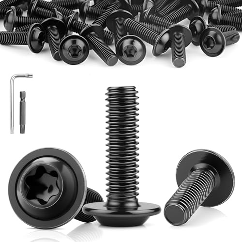 TXXATX 10 Stk M8x40 mm Flachkopfschrauben mit Flansch Torx Schrauben ISO 7380-2 Linsenkopfschrauben Edelstahl A2 V2A Flanschschraube Schwarz Gewindeschrauben für Holz Gerüst Tischbeine Fahrzeugbau