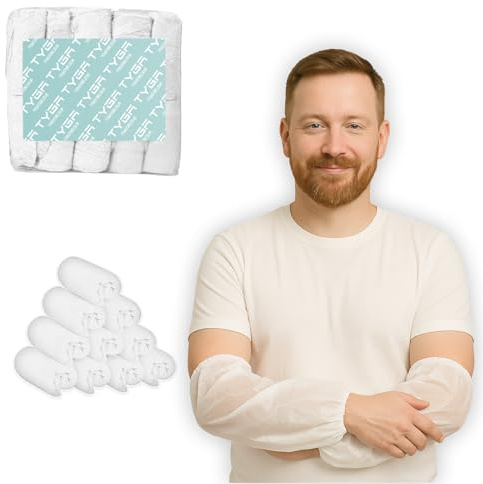 TYGA STORE Oversleeves Arm Covers - Waterproof Arm Protection Sleeves with Elastic Ends - For Home, Cleaning, Medical, One Size