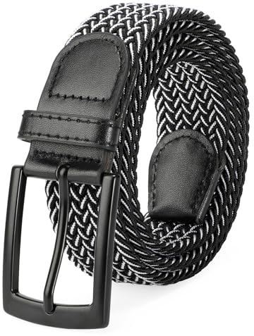 SUOSDEY Elastic Braided Belts for Men Women Golf Stretch Fabric Belt Woven Waist Belts for Jeans Shorts Trousers