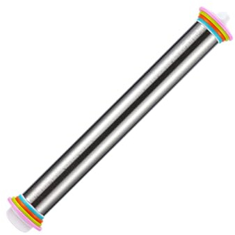 Rullo per pasticceria in acciaio inox con spessore regolabile per impasto, pizza, tagliatelle, utensili da cucina, mattarello in acciaio inox con spessore regolabile