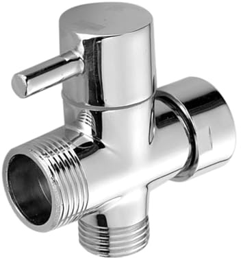 Valve 3 Voies en Laiton Massif, Inverseur à 3 Voies Commutateur, Vanne DéRivation Douche, Vanne D'Adaptateur en T G1 / 2, Douchette et Bras de Douche Inverseur（D）