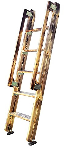 GAOzhenq Loft Ladders with Grab Handle & Mounting Brackets, Wood Vintage Twin Bunk Bed Ladder for RV Dorms Library Children Room, 49/59 Inch (Size : 1.25m/4.1ft Tall)