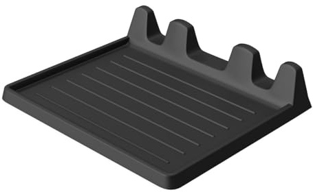 Hoffmann Kochlöffelablage, Silikon, Hitzebeständig bis 230°C, Rutschfest, 16 x 17 cm, Anthrazit, Küchenhelfer, Ablage, Lebensmittelecht