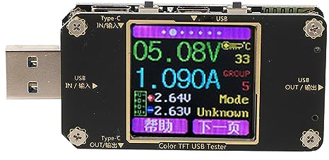 Voltmetro USB Amperometro Display LCD a colori Tester di tensione e corrente Rilevatore di potenza digitale PD Ricarica rapida per caricabatterie USB Laptop Alimentatori per