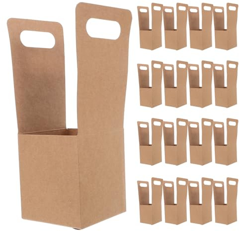 GRIRIW 30 Posavasos De Papel Kraft Portavasos De Cartón Corrugado Bandeja Para Bebidas Para Llevar Color Marrón Claro Reutilizable