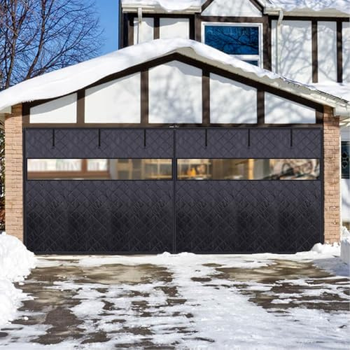 Garageportsnät för vintern, garageportsisoleringskit synliga fönster, magnetisk värmeisolerad garageportsnät 183x198cm 213x244cm 305x305cm vindtät, Ljudisolerat(Black,W198xH183cm)