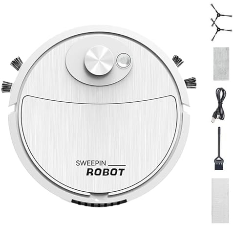 Generico Aspirador robótico - Robot barredora recargable USB automático, productos de limpieza silenciosos para el hogar para suelos de piedra, laminado y madera