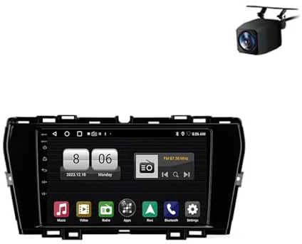 Autoradio per SsangYong Tivoli 2019-2021 9 Pollici Android 15 Ricevitore Multimediale Digitale con Bt Gps Wifi Radio Backup Camera Per, 8 Core 8G+256G
