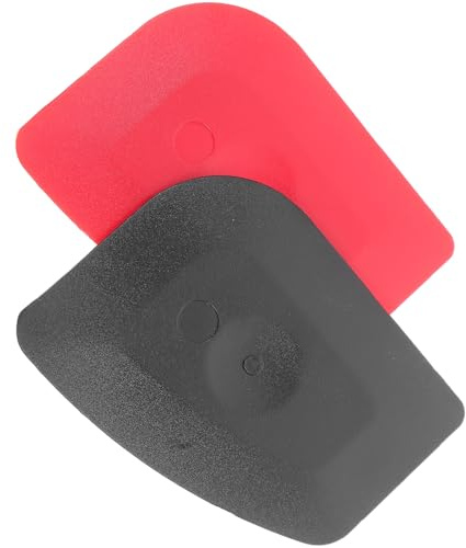 OSALADI Spatules de Nettoyage Cuisine 2 Pcs, Grattoirs à Crème Ovales Taille Moyenne, Outils Multifonctions pour Gratter Casseroles, Poêles et Découper Pâtisseries, Couleurs Rouge et