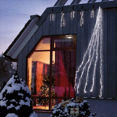 Hellum 565430 Transformador Cascade y LED vivienda control de luz incluido - 5 cuerdas / 192 LEDs blancos