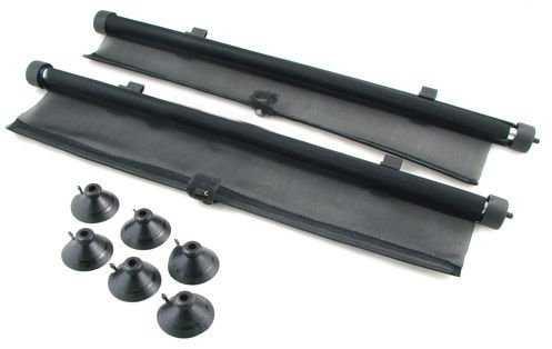 myshopx Sonnenrollo schwarz 2er-Set 55cm für Seitenscheibe Auto (2-türig, 4-türig)