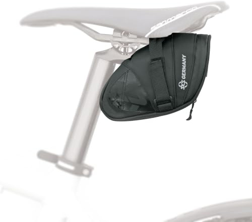 SKS GERMANY Explorer remmar 500 cykelväska, mountainbike-tillbehör sadelväska tillverkad av vattenavvisande tyg, laminerade dragkedjor med ergonomisk enkel dragkedja, volym: 0,5 L), svart