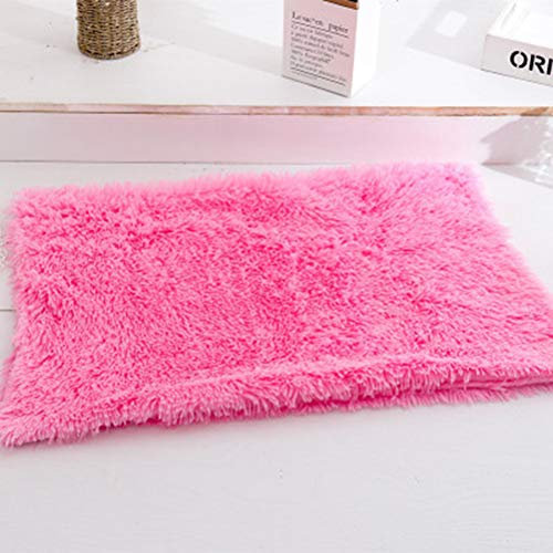 Haustierdecke, warm, für Hunde, Schlafbett, Kissen, Matte, weich, flauschig, Plüsch, Katzendecke, waschbar, für Welpen, Kätzchen, Kaninchen, Schlafdecke, für drinnen und draußen, Rosa 2, S 56 x 36 cm
