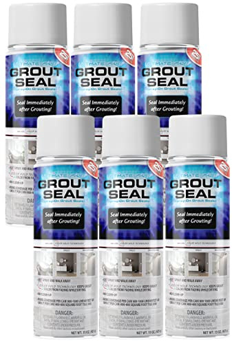 ADVANCED Sealers & Cleaners Ultimate Fast Grout Seal 15 Ounce – Aerosol Spray-On Instant Sealer with Color Hold Technology 800-1000 Linear Feet Per Can, Natural Stone, Masonry Concrete - 6 Pack