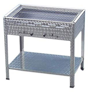 BSR-Grillen Holzkohlegrill Grill Kohlegrill aus Edelstahl 81x53x80 cm Kohlekasten Grillfläche 76x47 cm ideal für Privat Verein Catering Gastronomie (Grillrost Edelstahl zerlegbar)