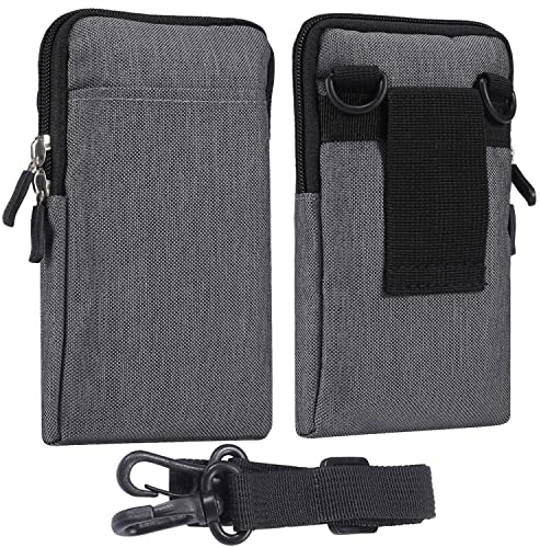 Handy Gürteltasche Herren Klein, Handy Umhängetasche Herren, Universal Handytasche mit Gürtelschlaufe Handy Hüfttasche Bauchtasche Brieftasche Schultertasche Handy Beutel Bügel mit Kartenfach