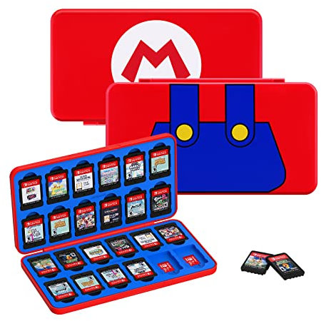Switch Game Case Compatible with Nintendo Switch/OLED/Lite, 24 Slots Switch Game Cartridge Holder, Portable Switch Card Storage Case with 24 Slots for Switch Games and Micro SD Cards