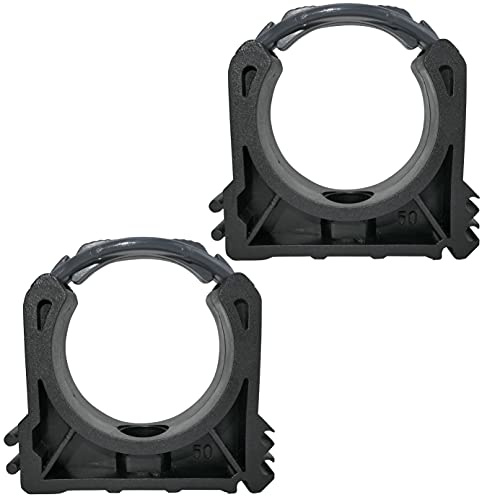 AERZETIX - Juego de 2 Abrazaderas de Montaje en Pared para Tubo Ø50mm - Soporte Guía de Tubo - en Plástico