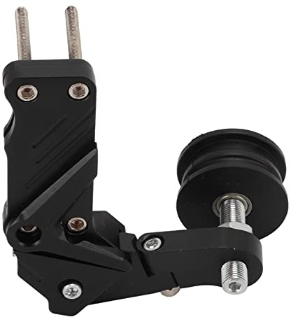 Fydun Ajustador de Cadena de Motocicleta, Rodillo Tensor de Cadena de Rueda Ajustable Aleación de Aluminio Negro Universal para Moto Todoterreno