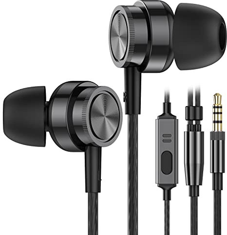 Earphones Wired In-Ear Headphones with Microphone and Pure Sound, Wired Earbuds with Strong Bass and Noise Isolating, 3.5mm Earphones for Samsung, Android,Tablet, iPad, MP3, 3.5mm Devices