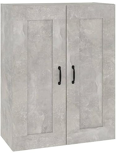 vidaXL Hängeschrank, Wandschrank für Schlafzimmer Wohnzimmer, Schwebeschrank mit viel Stauraum, Bücherschrank Büroschrank Schrank, Betongrau
