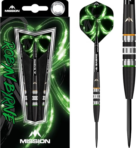 Mission Darts Robyn Byrne Darts | Stahlspitze | Schwarzes Titan, 90% Wolfram, in mehreren Gewichten erhältlich