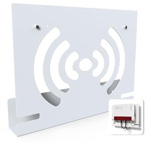 Wandhalterung Kompatibel mit FritzBox 7590 AX 7690 5590 Fiber 5530 7510 7490 7530 6850 6660 Cable 6890 Router, JLNJLE Metal Halterung Modem Aufhängung mit Kabelmanagement, Effiziente Wärmeableitung